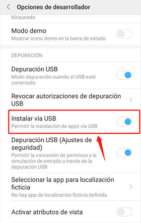 instalar via usb