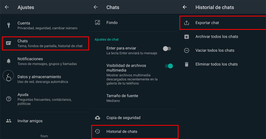 exportar chat de whatsapp