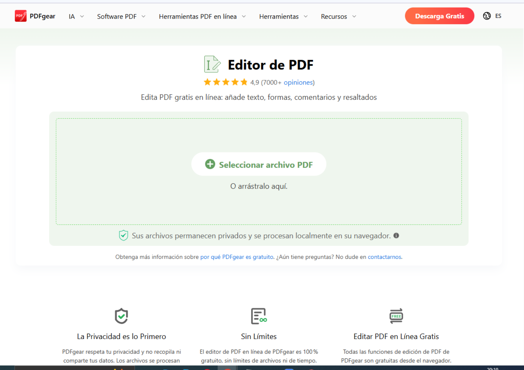 editor pdfgear para subrayar pdf en chrome