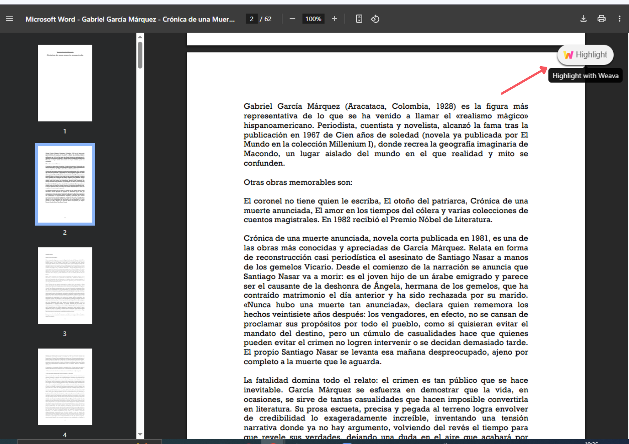 usar ícono weava para subrayar pdf en chrome paso 1
