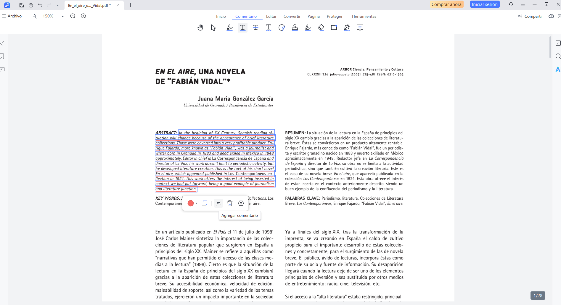 resaltar texto en pdf con tenorshare pdnob