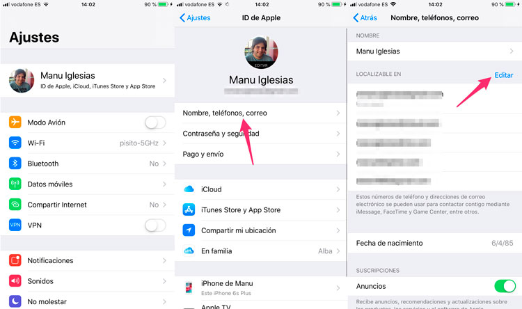cambiar correo de apple id