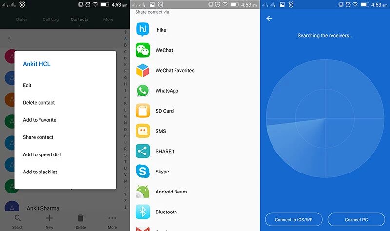 shareit transferir contactos