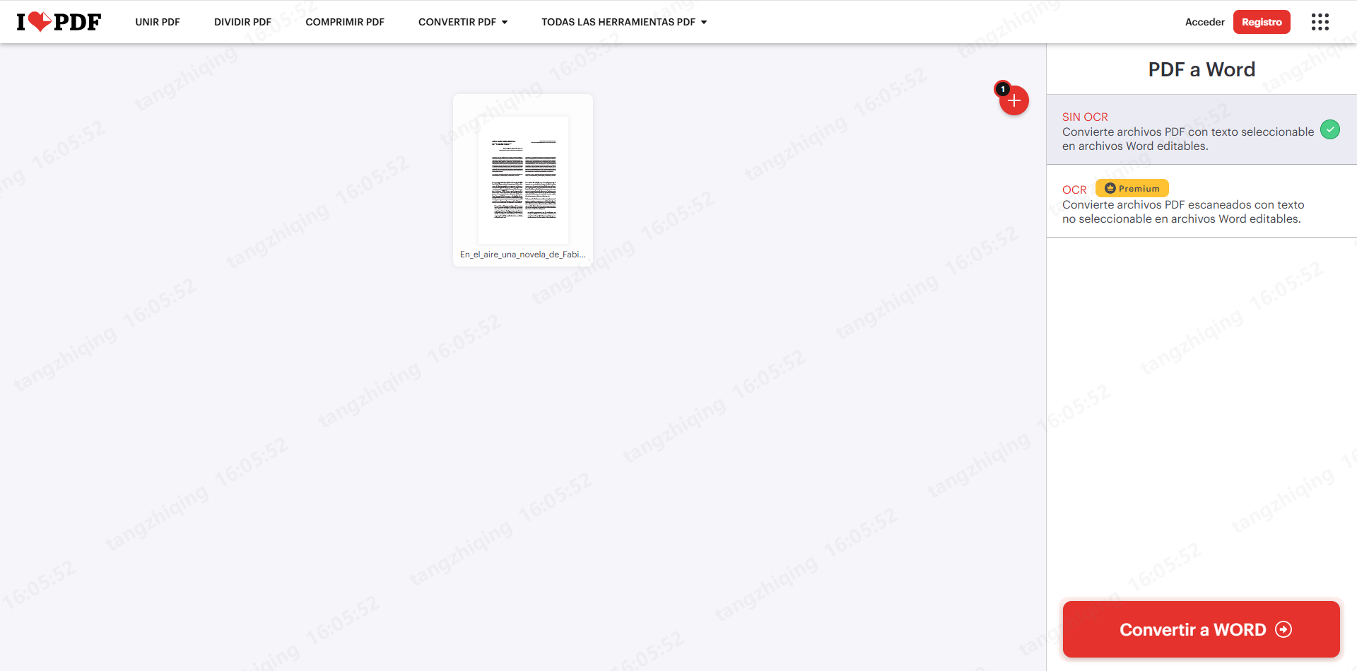 convertir pdf a word gratis sin registro con ilovepdf