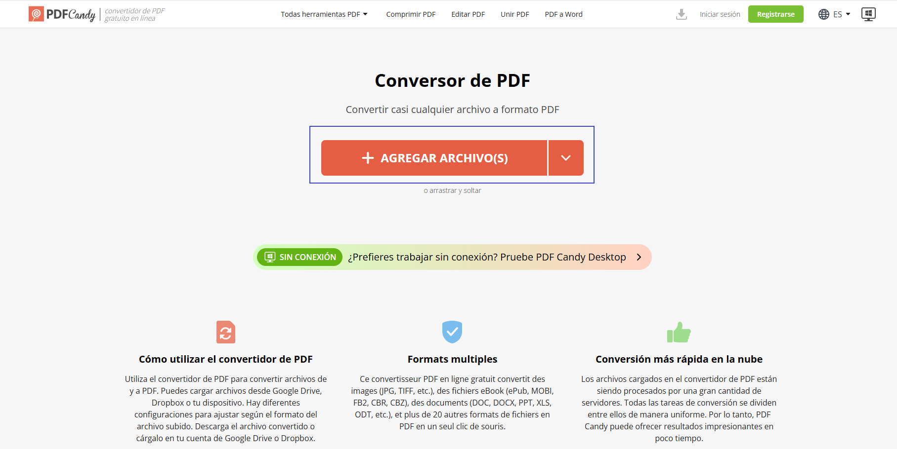 convertir de pdf a png online gratis con pdfcandy