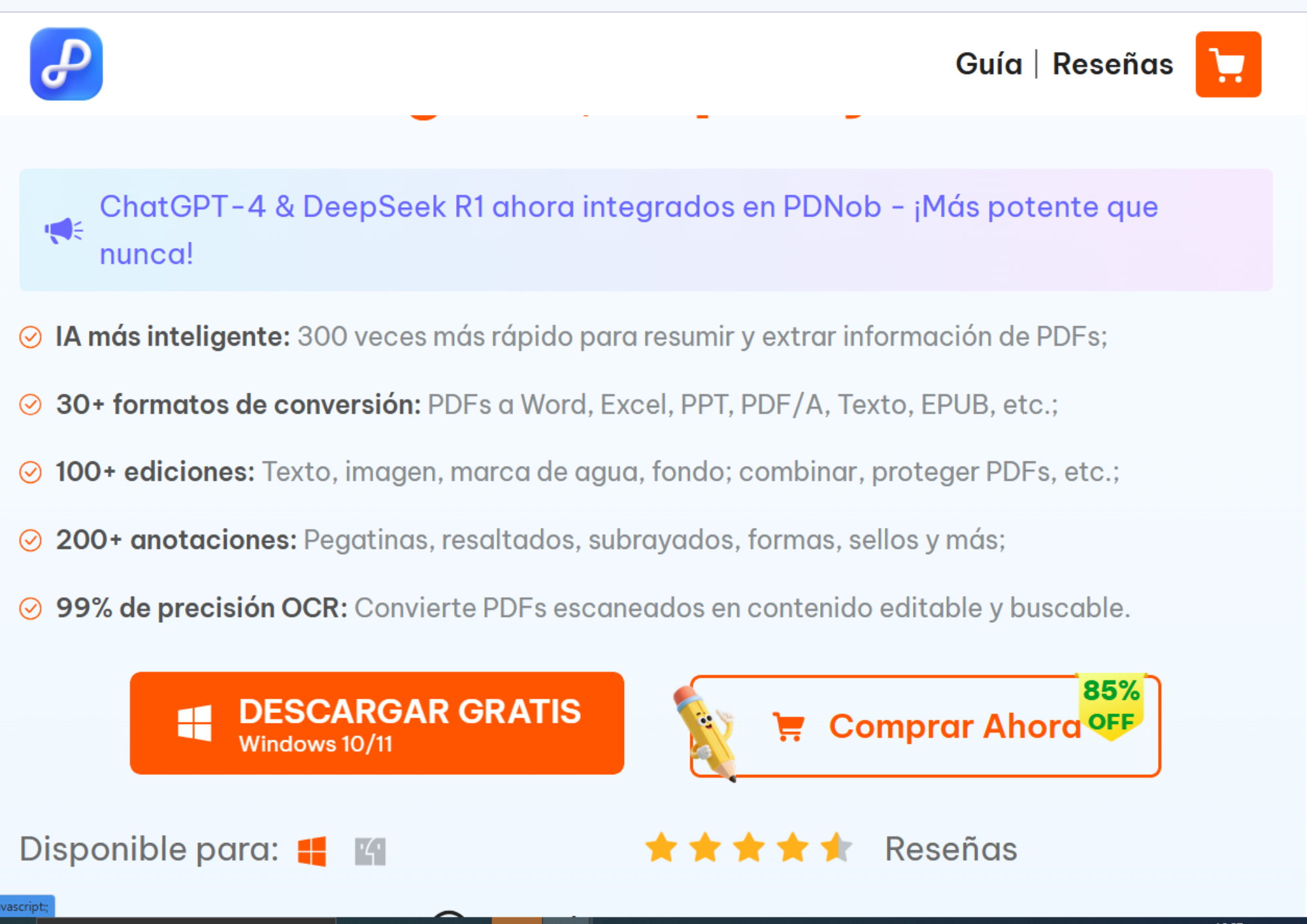 Convertir PDF a Word editable con Tenorshare PDNob paso 1
