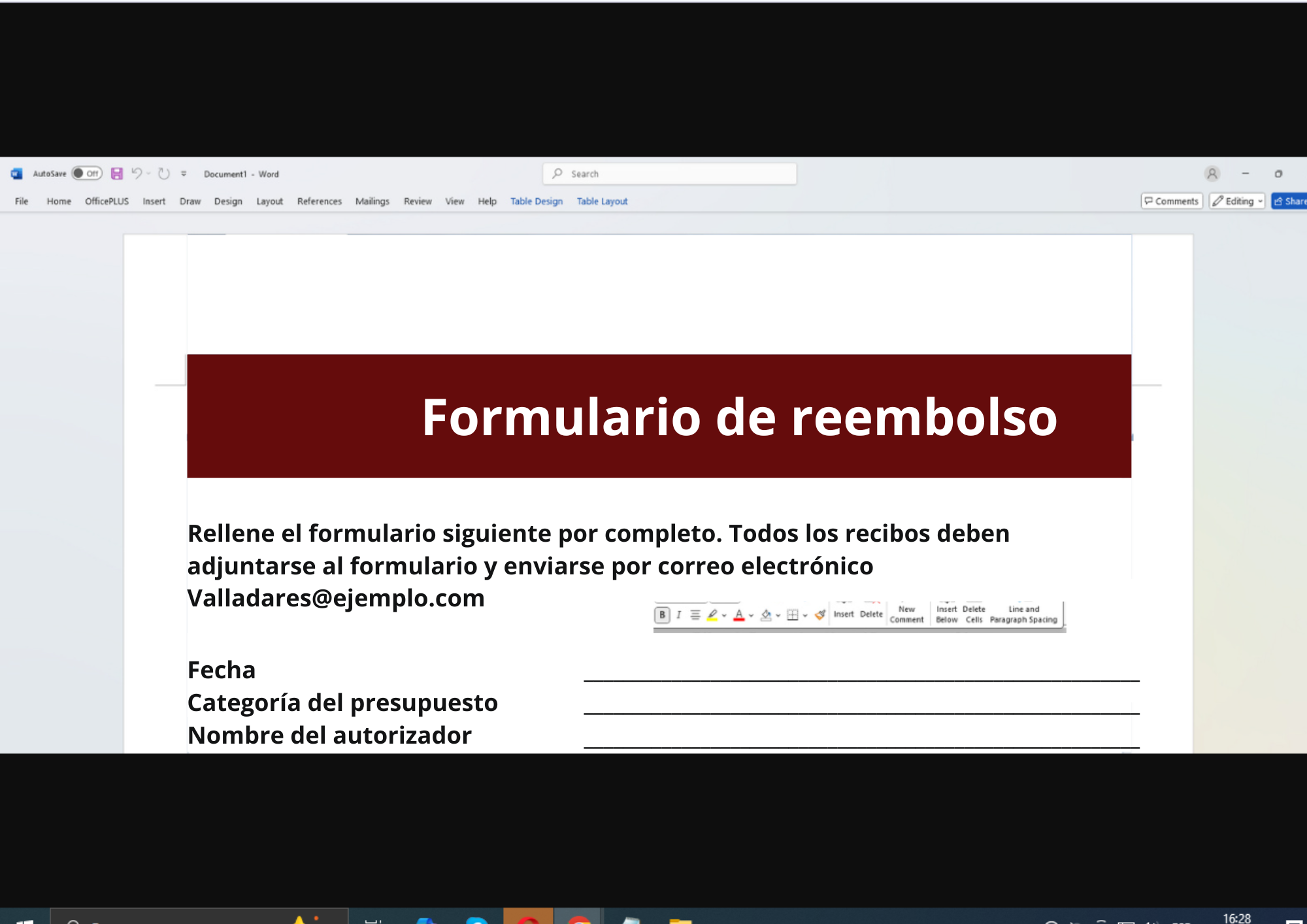 Editar formulario PDF rellenable desde Word gratis en Microsoft Word