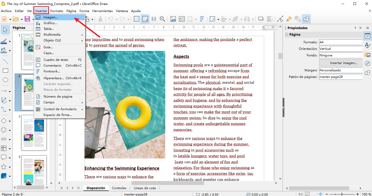 insertar imagen en libreoffice draw