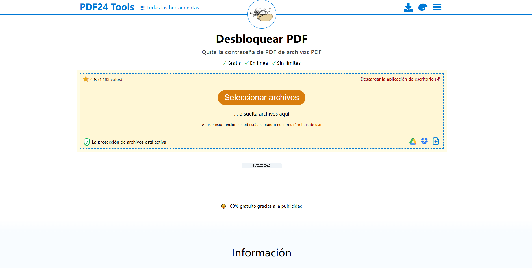 editar un PDF bloqueado usando pdf24 tools