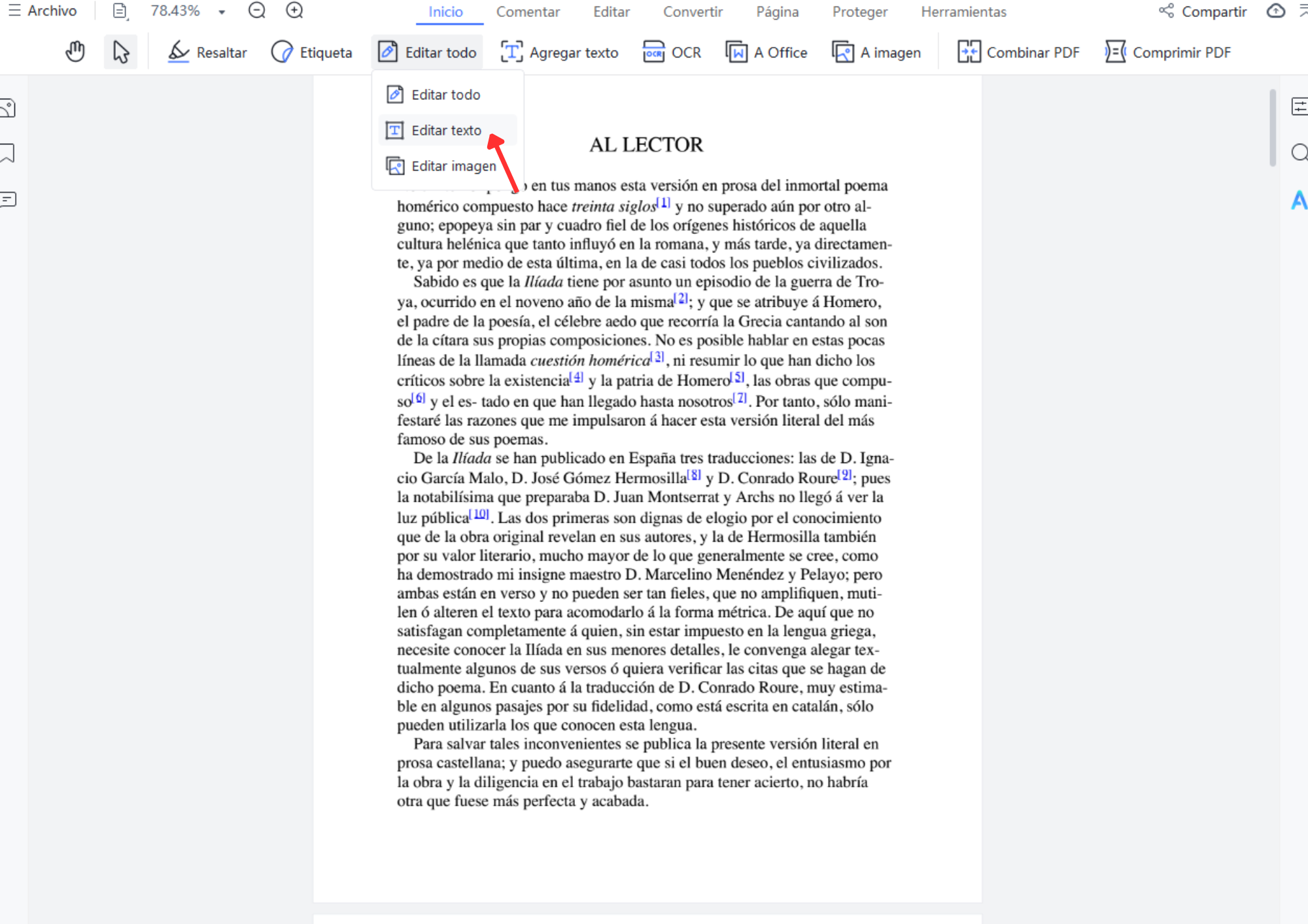 editar texto de pdf con pdnob pdf editor