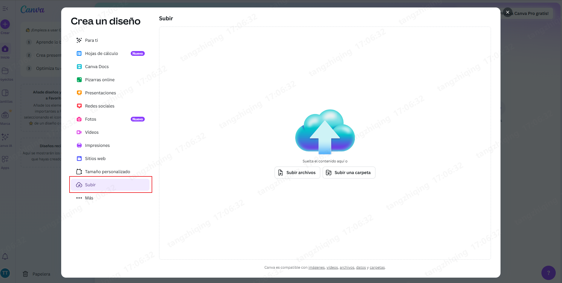 quitar marcas de agua pdf con canva