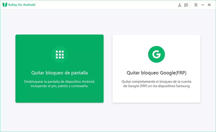 seleccionar función de eliminar bloqueo de pantalla