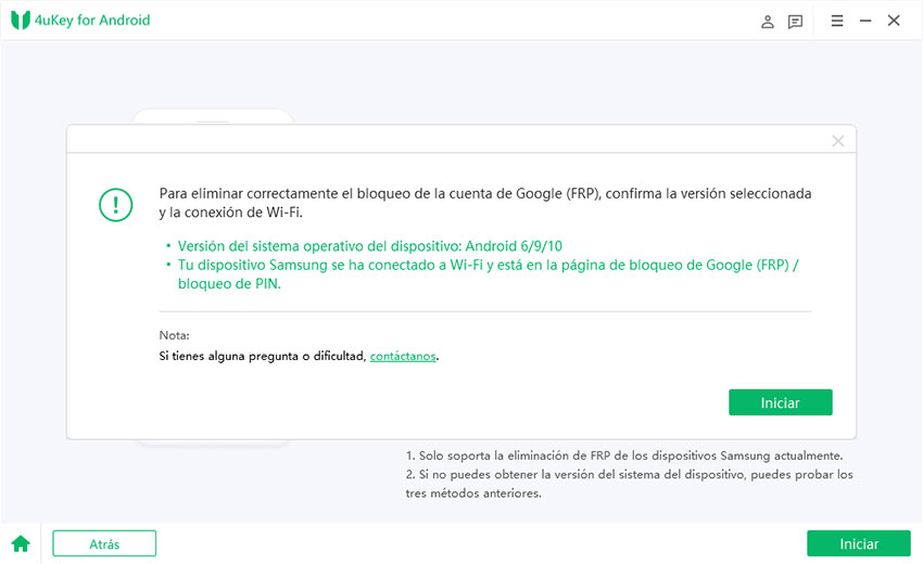 confirm device os version 6/9/10 4ukey for android
