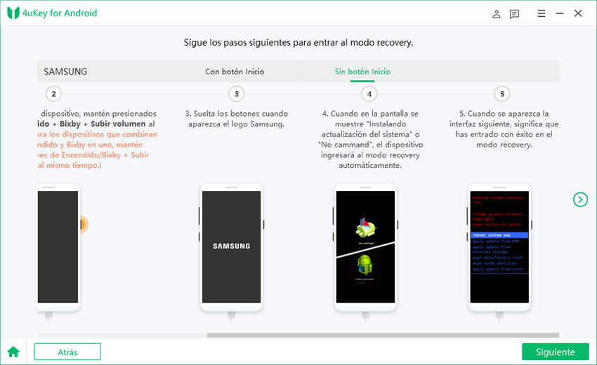 Cómo desbloquear el bloqueo de pantalla de Samsung - ingresar al modo de recuperación