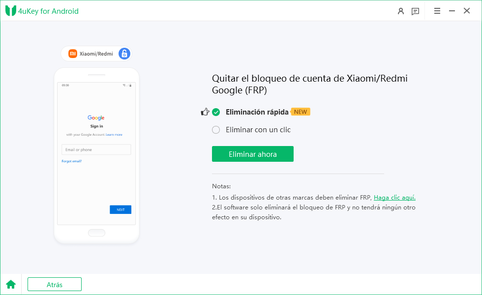 eliminar bloqueo de cuenta Google de Xiaomi/Redmi