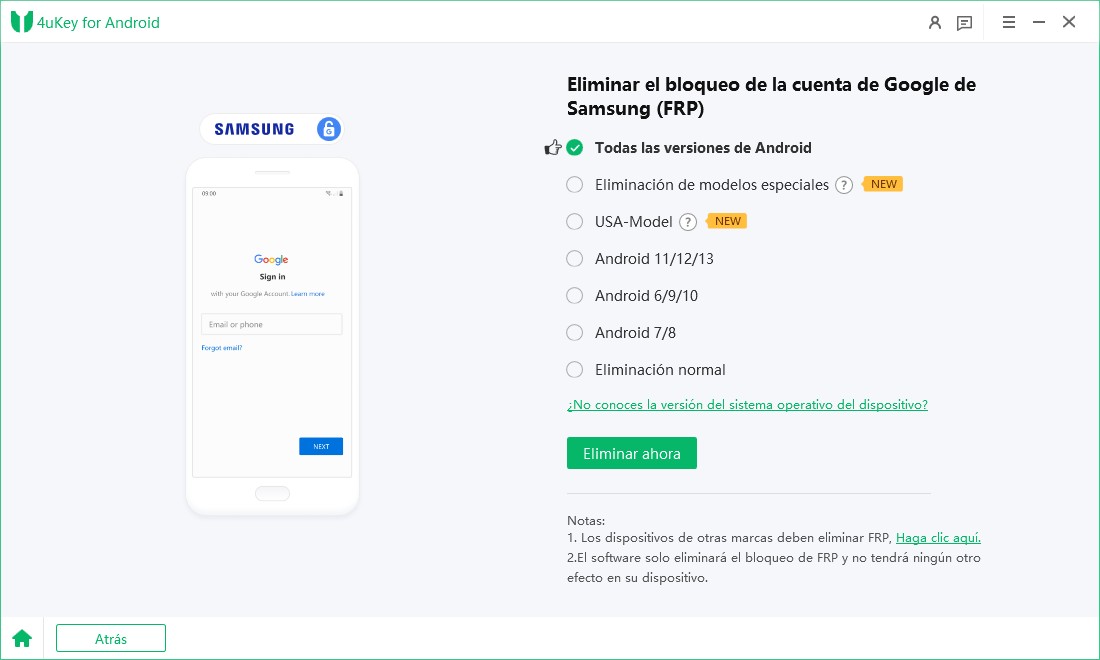 select all android versions