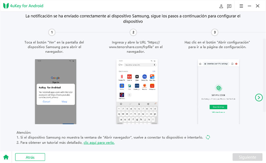 set up samsung device tenorshare 4ukey for android