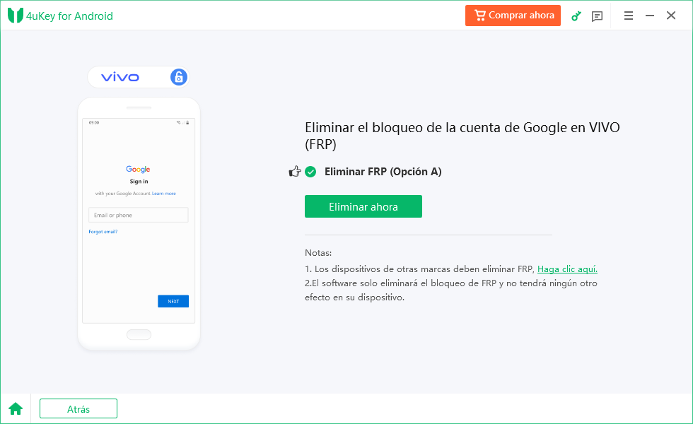 iniciar eliminación