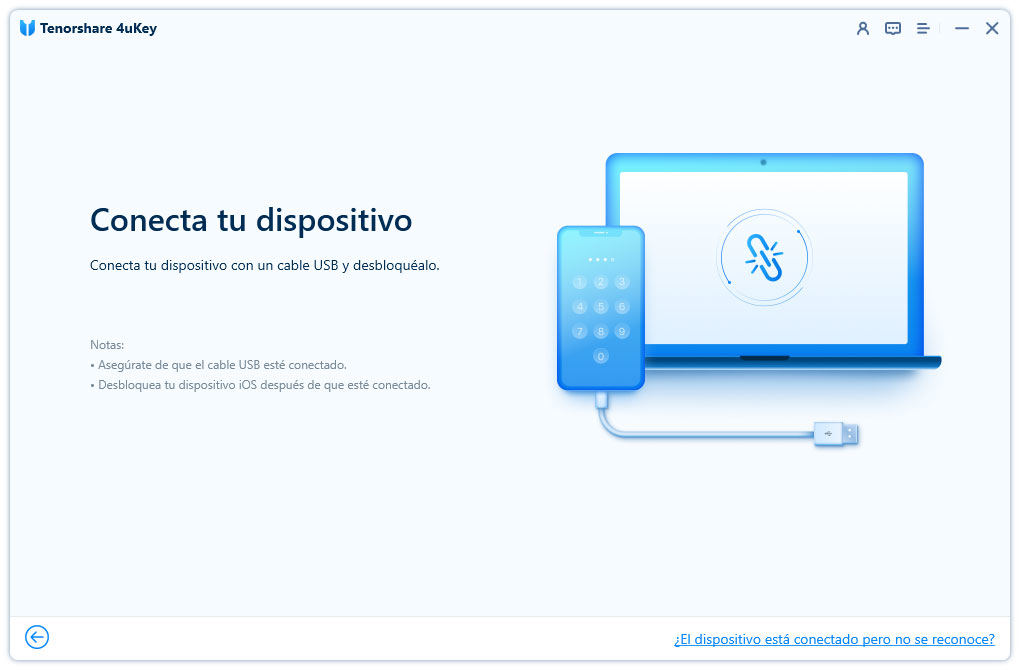Conectar un iPhone al ordenador para usar Tenorshare 4uKey