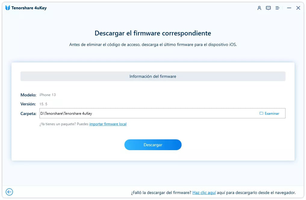 iniciar descarga firmware