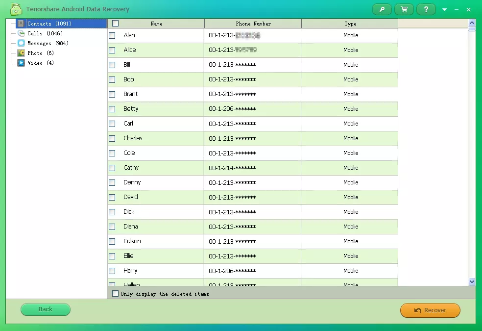 ultdata android recuperar contactos exitosamente