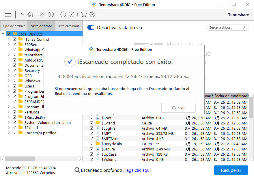 resultados del escaneo de la guía 4ddig