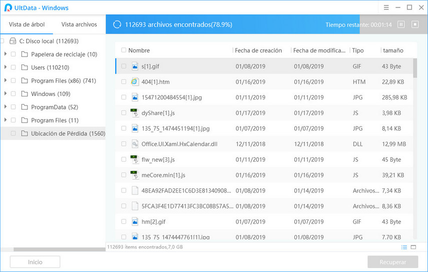 analizar datos pc mediante ultdata recuperador de datos windows