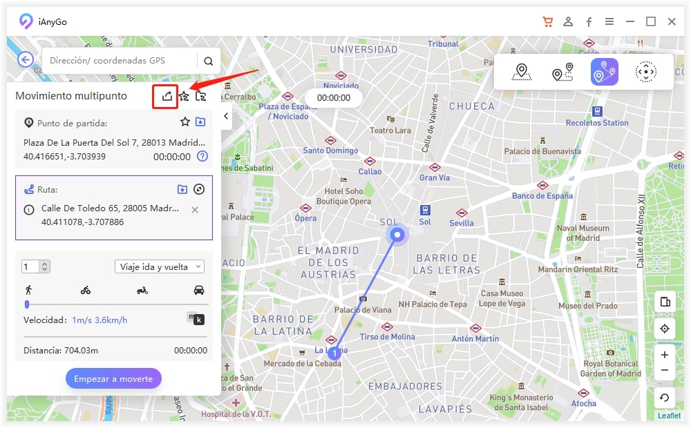 export gpx file on two spot movement