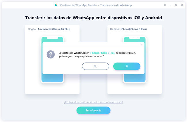 transferir datos entre dos iphones