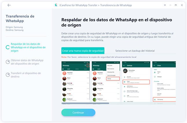 crear un backup en icarefone