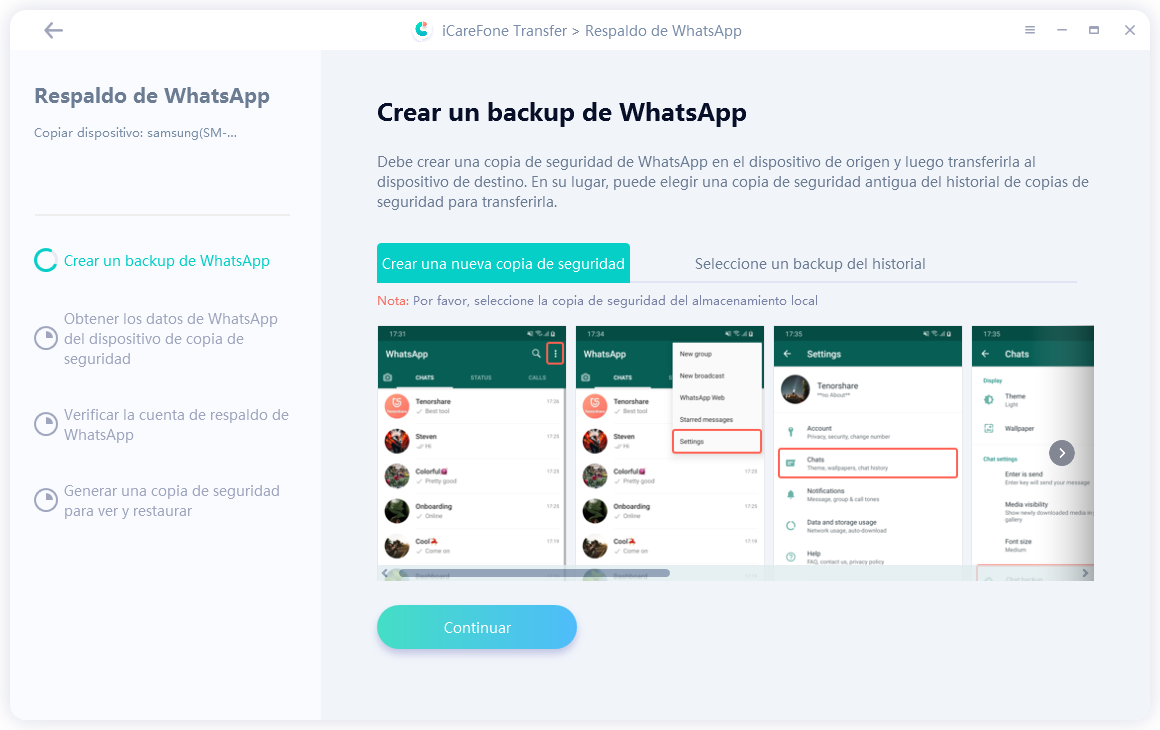 create whatsapp backup file on android