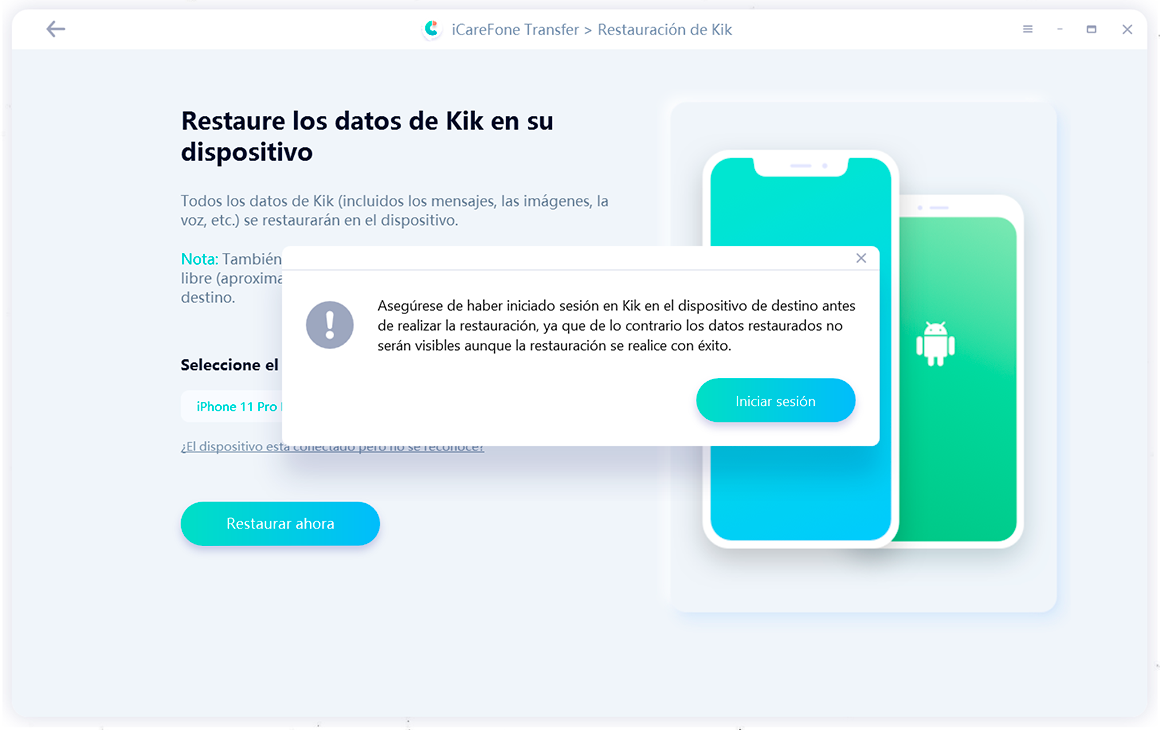 logged in kik account before resotring- guide