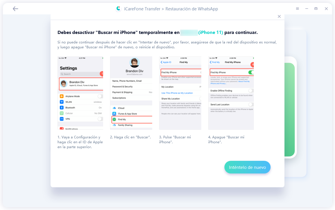 turn off find my iphone before restore backup