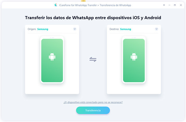 transferir los datos por icarefone-ios whatsapp transferencia