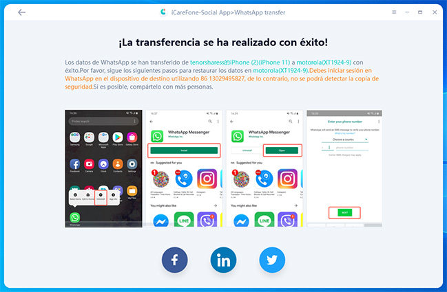 pasar wasap de iphone a android exitosamente