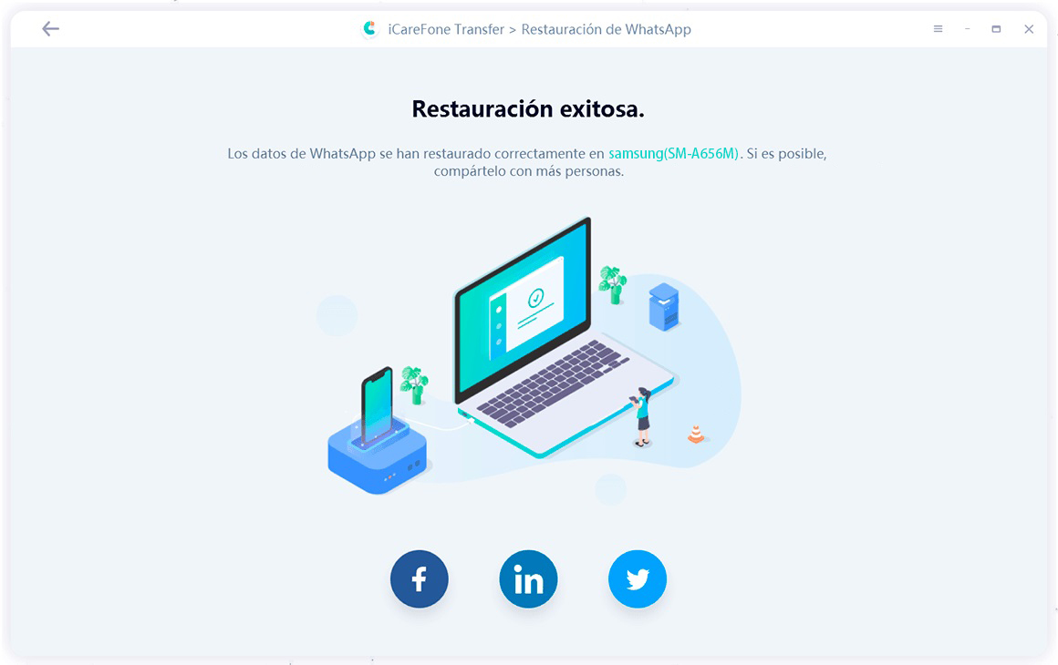 WhatsApp no se restaura desde iCloud Tenorshare iCareFone Transfer (iCareFone para Transferencia de WhatsApp)