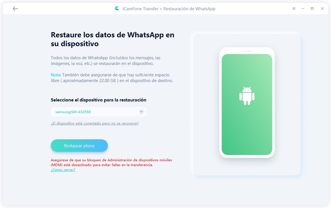 select backup file to restore to Android - guide