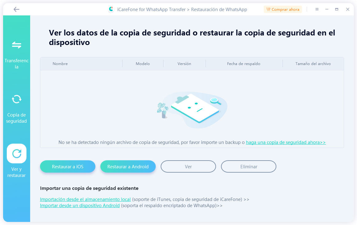 ver copias de seguridad