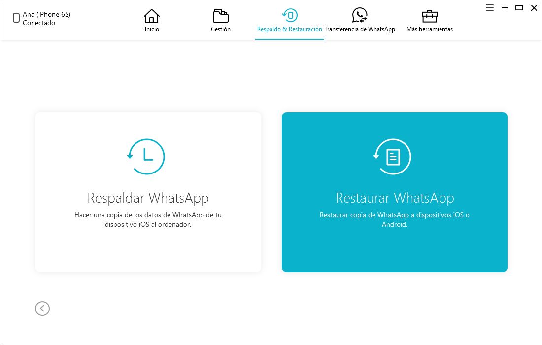 restaurar copia de seguridad whatsapp con icarefone