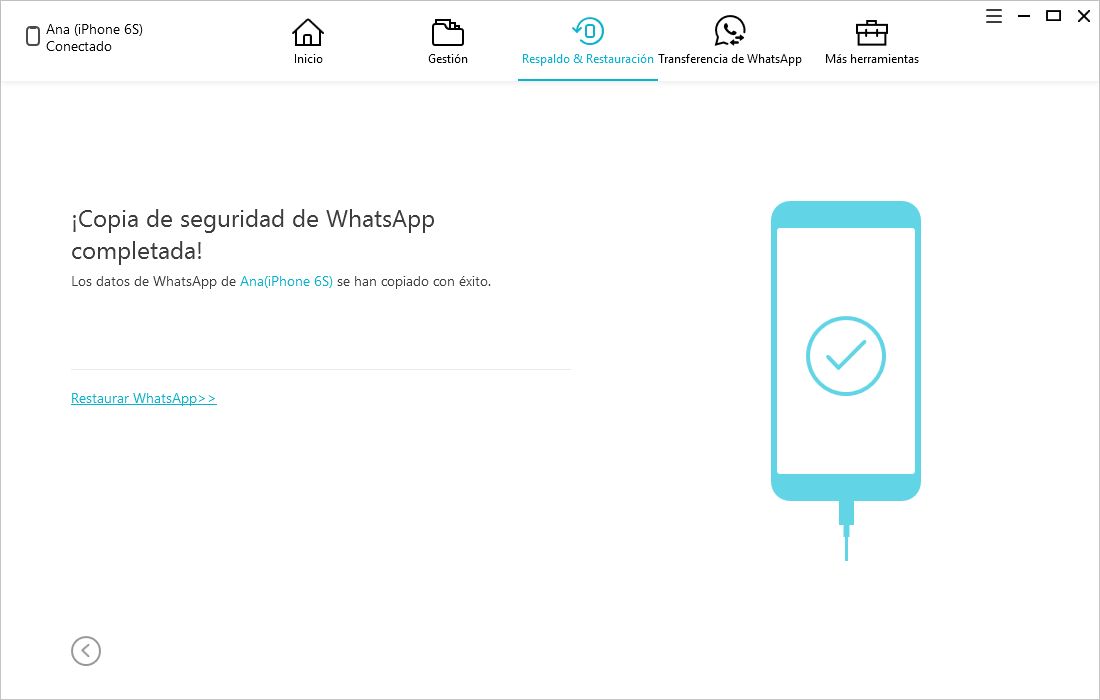 respaldo whatsapp completado