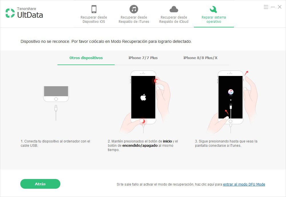 poner iphone modo recovery manualmente