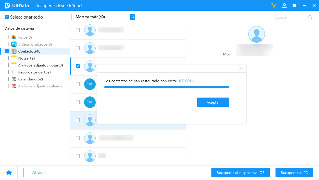 recover icloud datas to device successfully