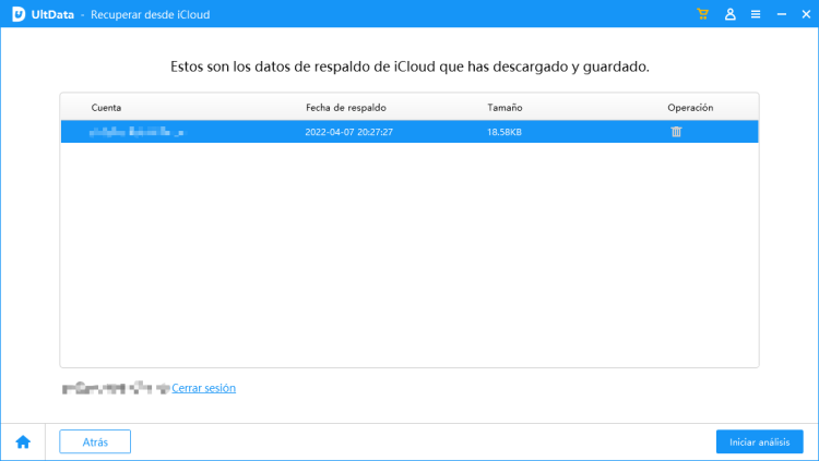 select icloud backup to scan