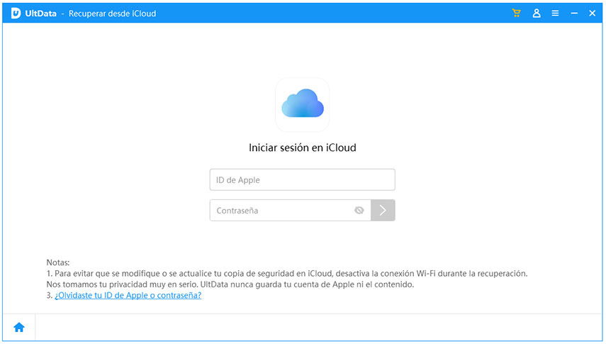 ultdata recuperar desde copia de icloud