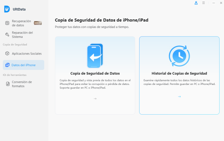 view and select iphone backup history
