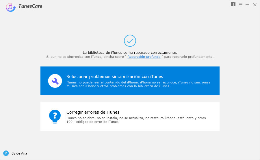 tunescare arregla problemas itunes paso 3