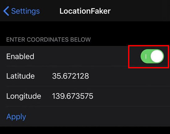 activar la falsificacion de ubicacion