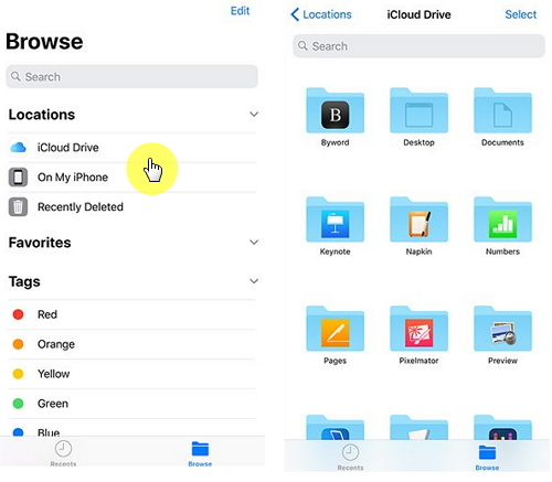 Icloud drive где находится в айфоне