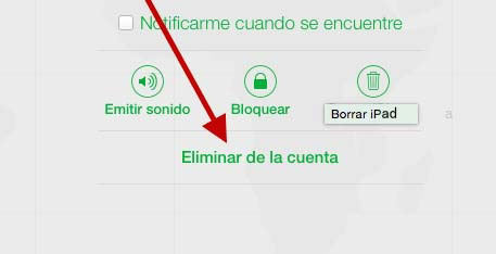 eliminar de la cuenta icloud de ipad