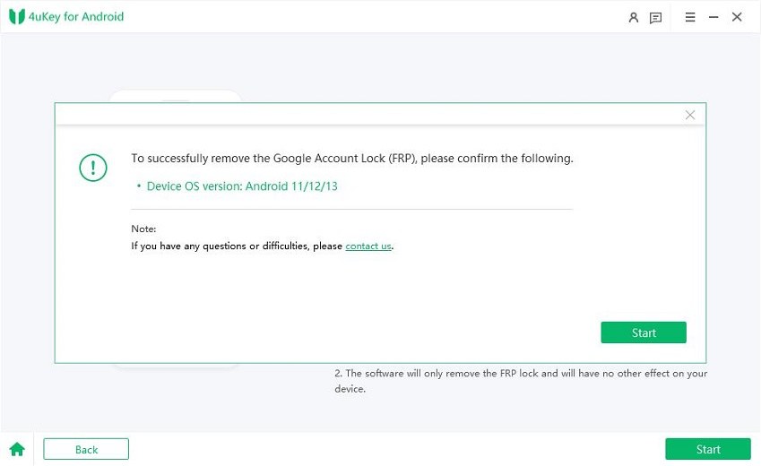 4ukey for android confirm device os version 11/12